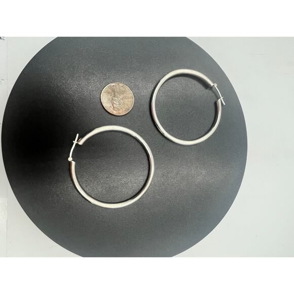 FAS Italy 925 Twisted Hoops 9.12 grams 1 3/4” Classic 3mm - Picture 3 of 8